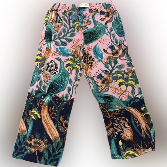 Anthropologie Pink and Green Animal Print Pajama Set NWOT - Picture 8 of 9